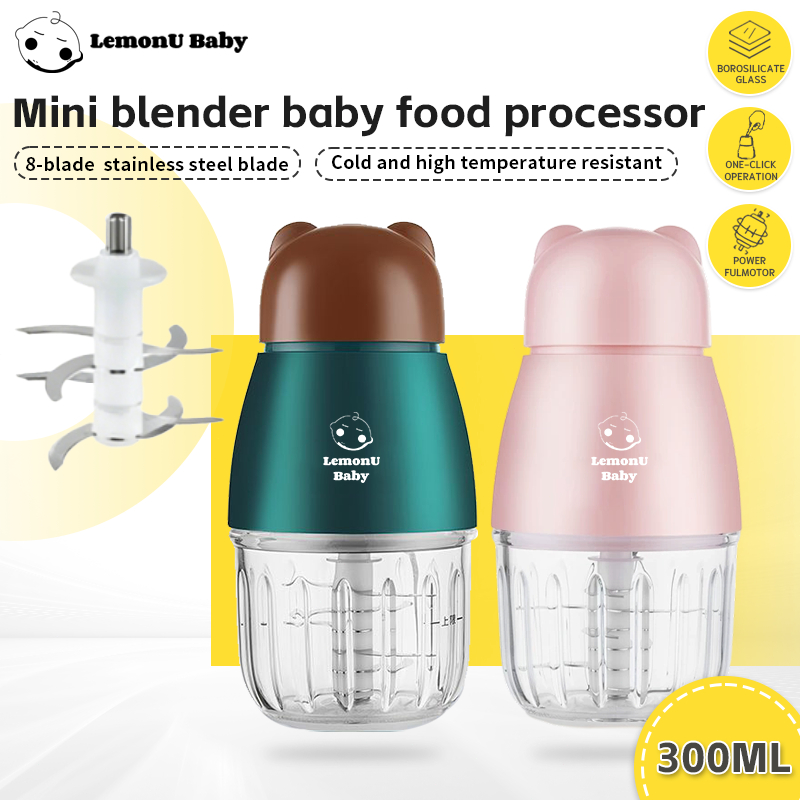 LemonU Baby Mini Blender 300ml Pemproses Makanan Bayi 8-blade Blender