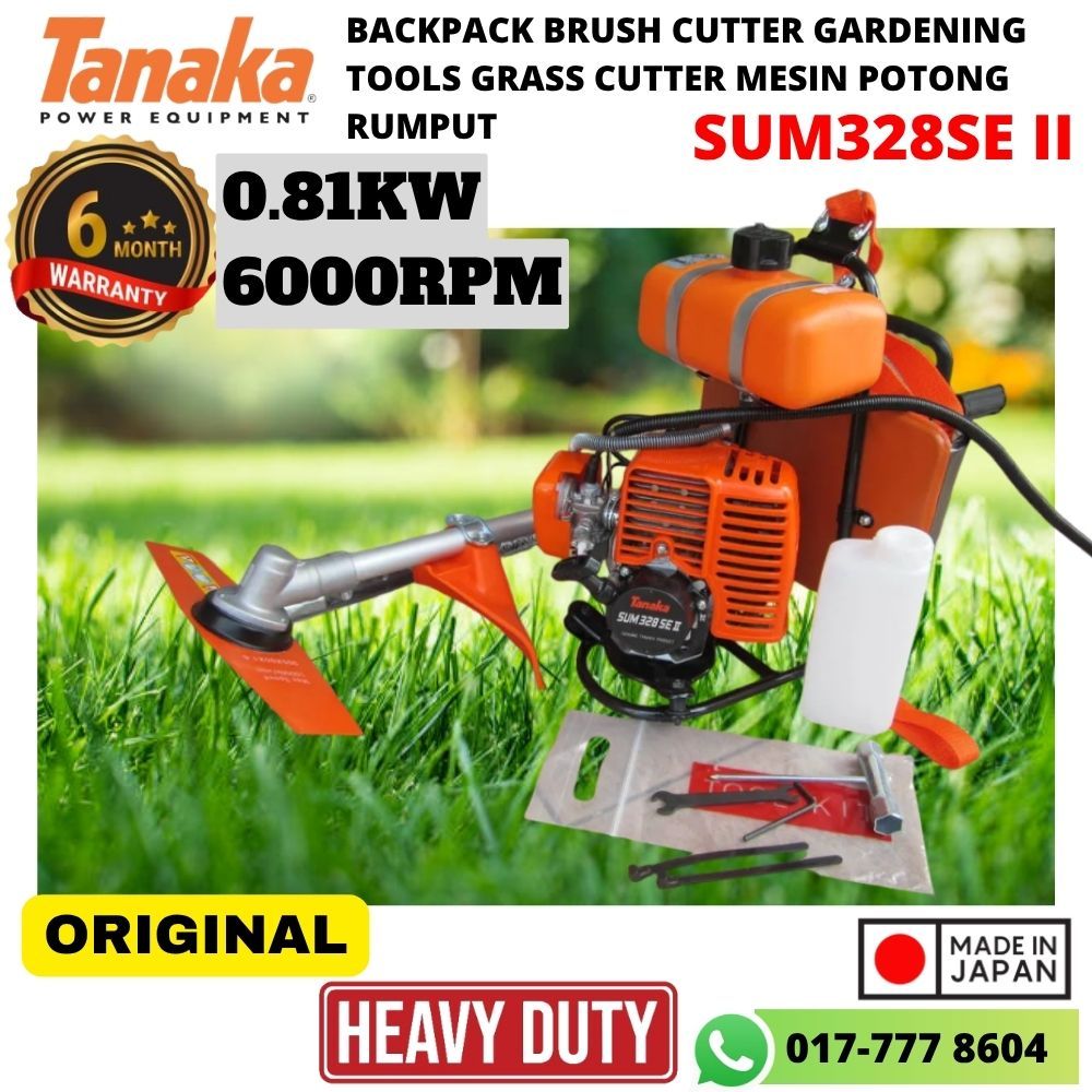 TANAKA Backpack Brush Cutter SUM328SE II Gardening Tools Grass Cutter Mesin Potong Rumput - Original & 6 Months Warranty