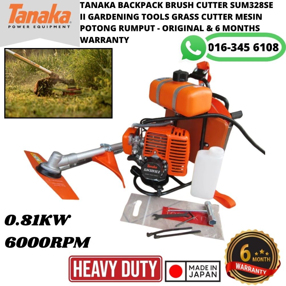 TANAKA Backpack Brush Cutter SUM328SE II Gardening Tools Grass Cutter Mesin Potong Rumput - Original & 6 Months Warranty
