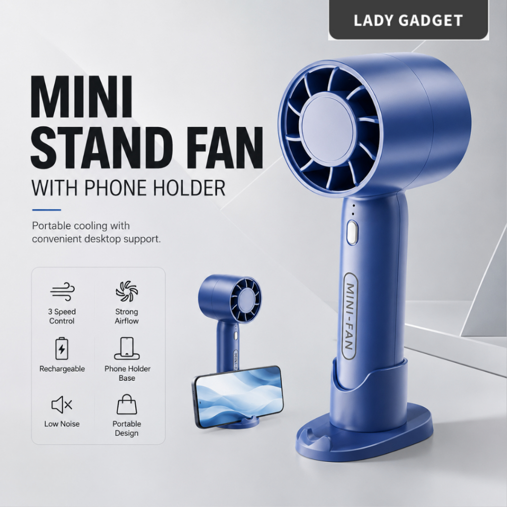 A68 Mini Handle Fan with Phone Stand Rechargeable Fan Mini Kipas Pocket Fan | Kipas Kecil