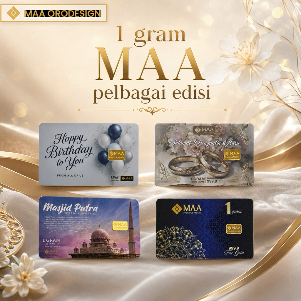 goldbar 1g MAA new AU 999.9 (pelbagai edisi)
