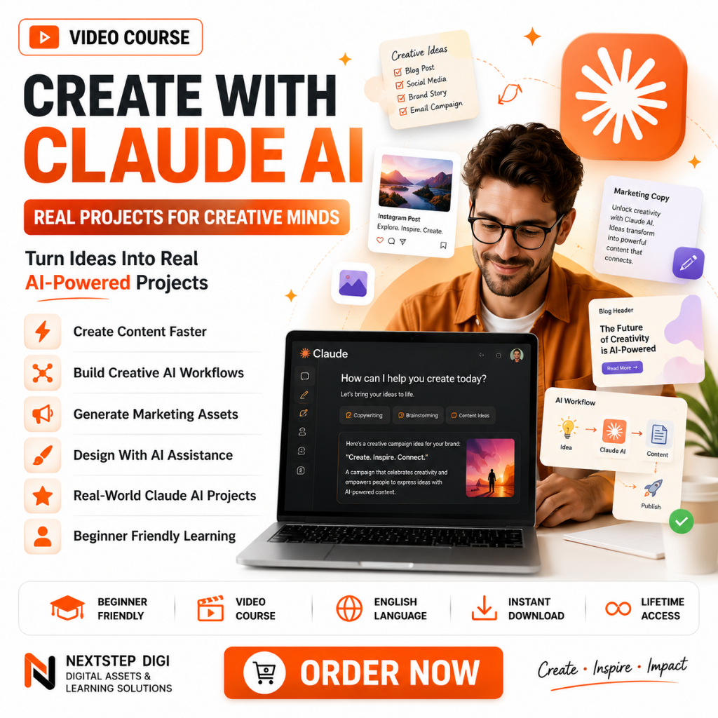 🔥[Instant Delivery] Create With Claude AI Masterclass | Real Projects | VIDEO COURSE + Templates | Lifetime