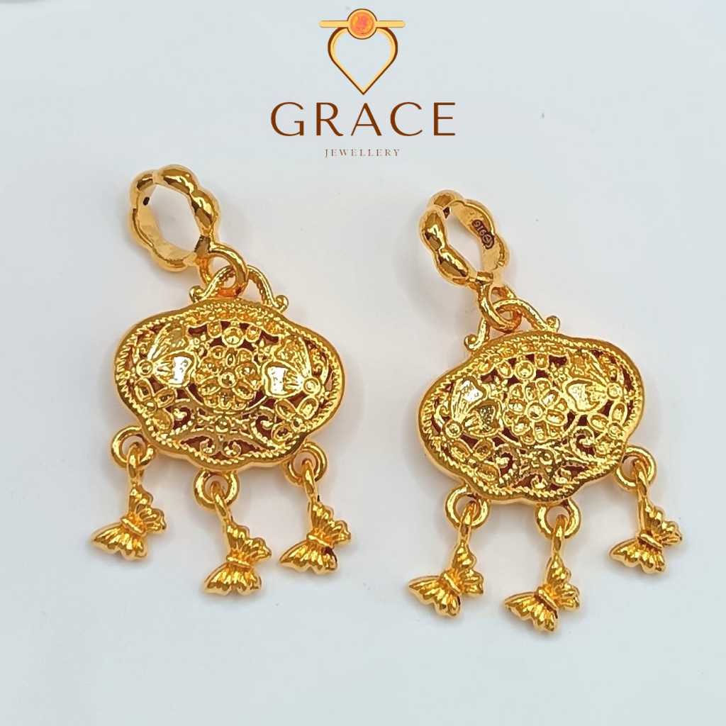 Grace Jewellery GRC000301 Gold 916 Flourishing Lock Pendant/Emas 916 Pendant Manga Flourishing/黄金916繁华锁包吊坠