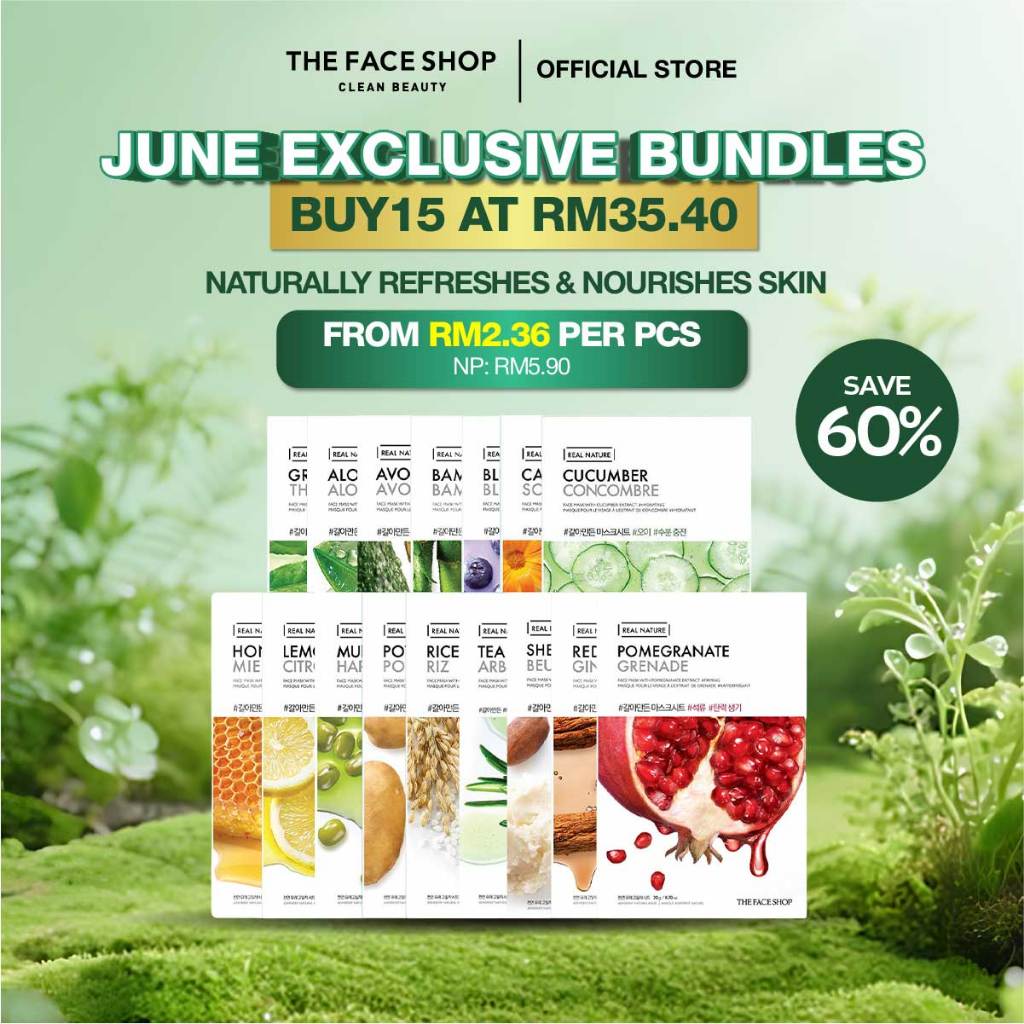 [Shopee No.1 Daily Mask] [THE FACE SHOP Official] Real Nature Mask Sheet Facial Masker Muka 面膜 Korea