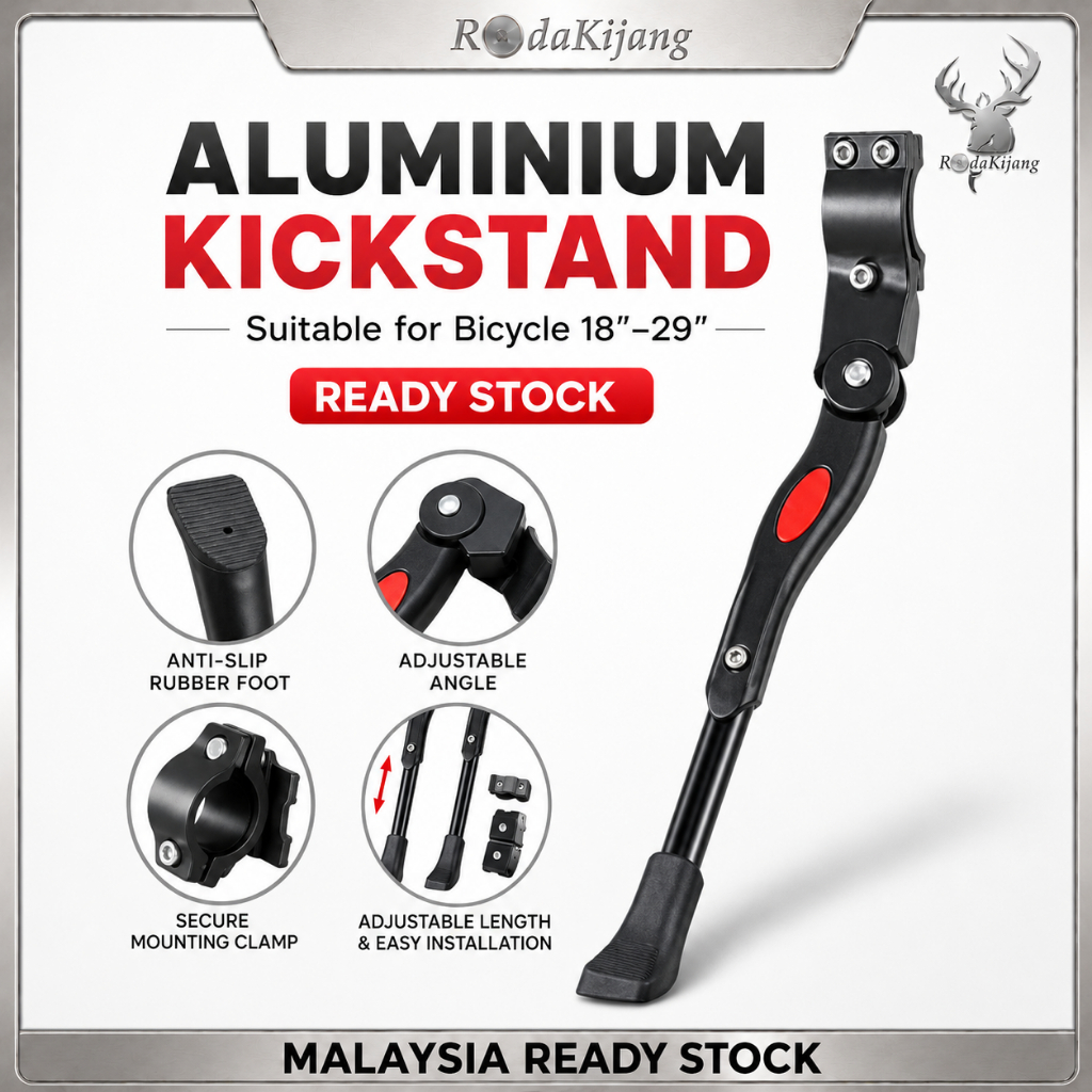 Tongkat Basikal Adjustable Kick Stand 18”-29” Bicycle Side Leg Aluminium Bike Universal Parking Rack
