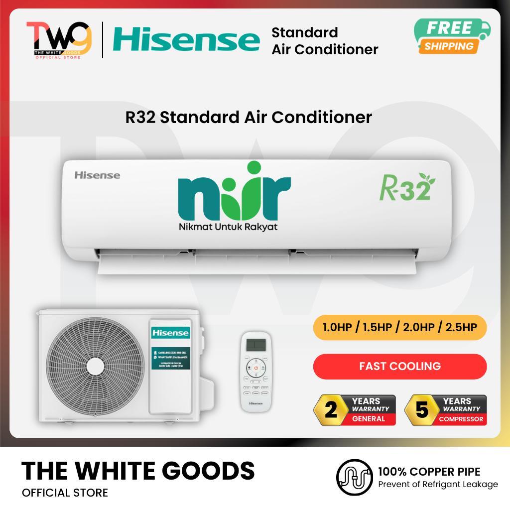 [SEDA] [FREE SHIPPING] Hisense (1HP /1.5HP /2HP /2.5HP) AN10 AN12 R32 Inverter Auto Clean Standard Air Conditioner 冷气机