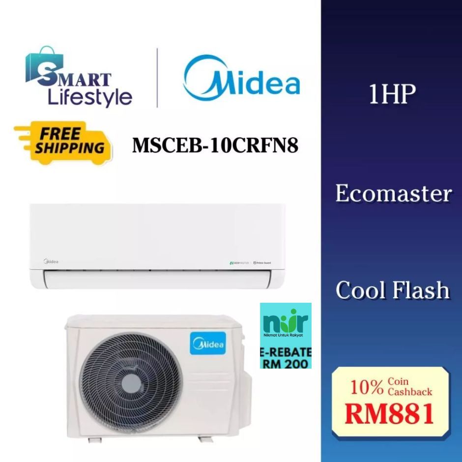 《SEDA》【FREE SHIPPING】Midea Celest Inverter Air Conditioner 1.0HP MSCEB-10CRFN8 / 1.5HP MSCE-13CRFN8 / 2.0HP MSCE-19CRFN8