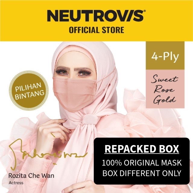 Himaya 4-Ply Hijab Premium Medical Face Mask - Sweet Rose Gold (HIMAYA)