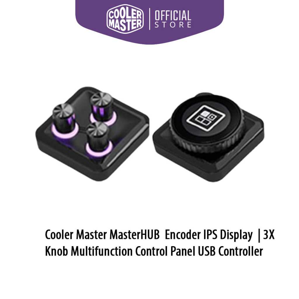 Cooler Master MasterHUB  Encoder IPS Display  | 3X Knob Multifunction Control Panel USB Controller