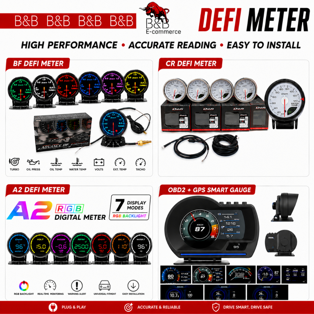 (Defi 255 Colours Advance BF) Smart Digital Meter Gauge with sensor Water Temp Volt Boost RPM Oil Press Oil Temp Vacuum