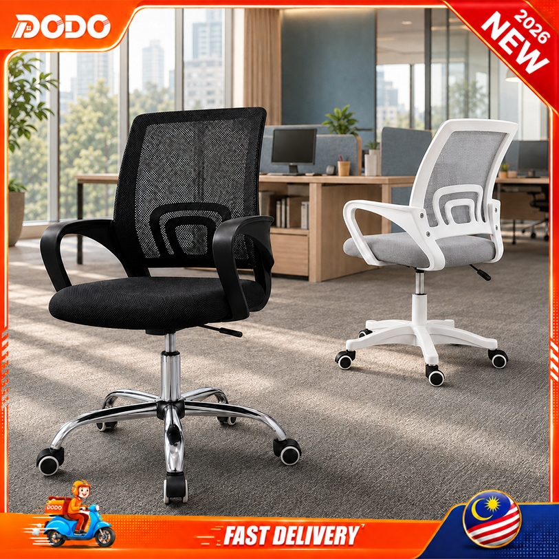 DO Office Chair Computer Chair With Wheels Kerusi Pejabat Height Adjustable Seat Stable Support Mesh Gaming Chair