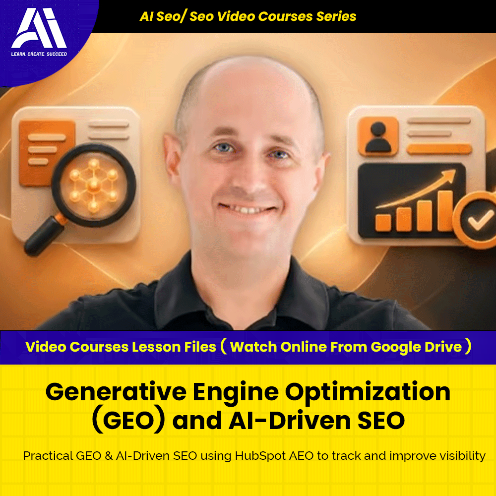 Ai Seo/ Seo Video Course - Generative Engine Optimization (GEO) and AI-Driven SEO | Learn Seo | Seo Video Lesson