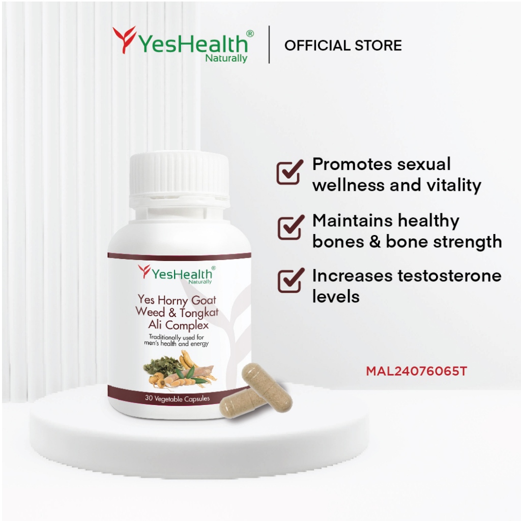 YesHealth Yes Horny Goat Weed & Tongkat Ali Complex (30s) Aphrodisiac, Penguat batin