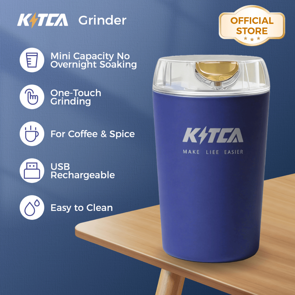 [KITCA] 250ML Electric Grinder - Blender for Coffee Beans, Nuts, Spices & Herbs | Portable Pengisar Elektrik