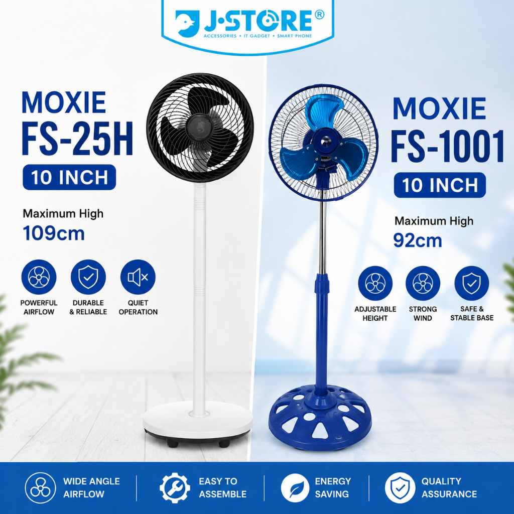 Powerful 2 In 1 Stand Fan 10'' / Adjustable Stand Fan / Table Fan Kipas Berdiri | Kipas Meja Kipas Angin