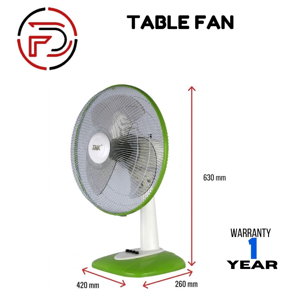 TNK 16" Table Fan TF1601 | Kipas Meja 16 Inci Besar | High Velocity 3-Speed Cooling Desk Fan SIRIM Approved