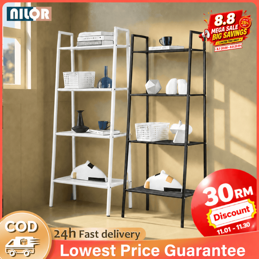 4 Tier Multipurpose Storage Shelf Shelves Rack Rak Besi Rak Buku Murah Book Shelf Home Office Serbaguna Rak 置物架/书架