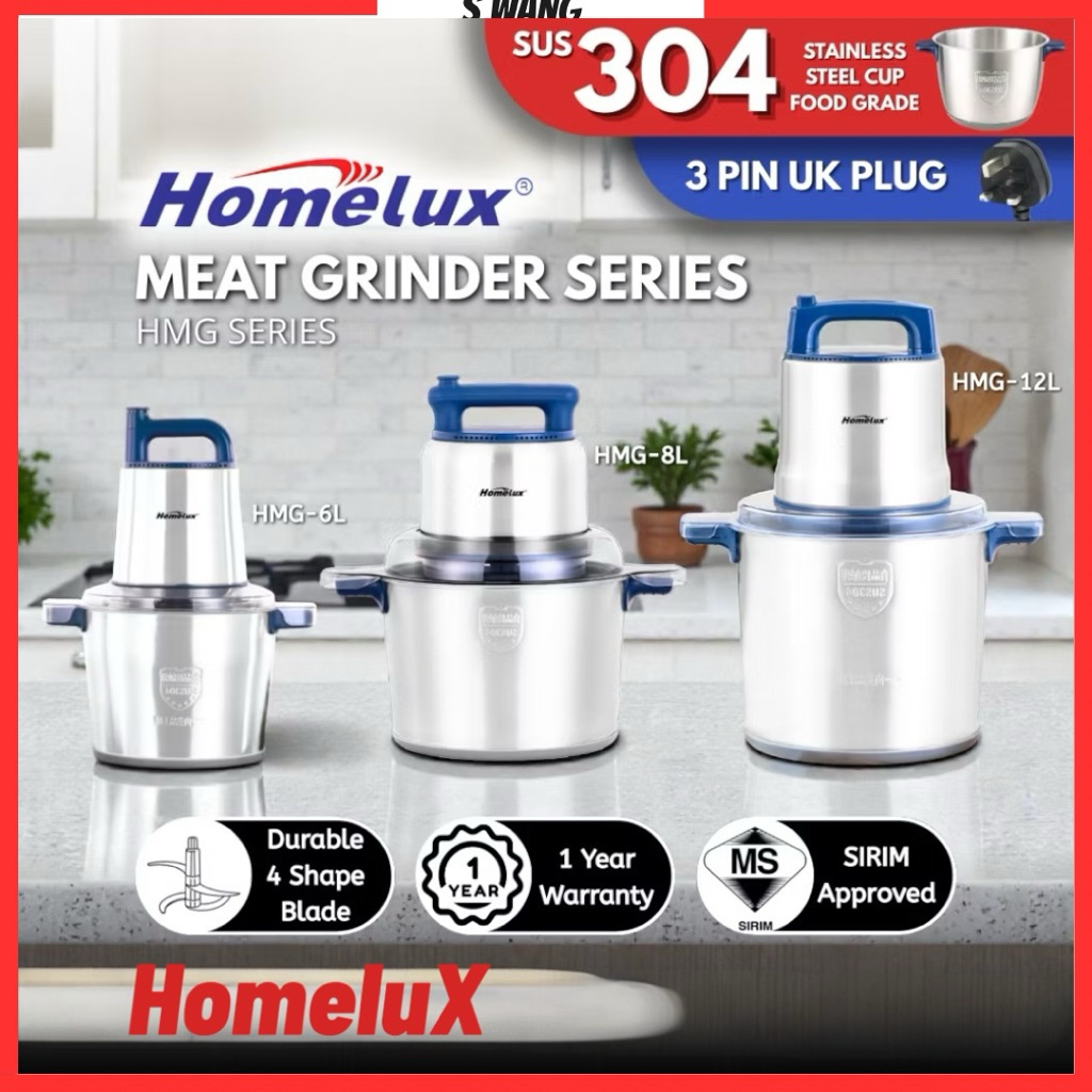HOMELUX COMMERCIAL MEAT GRINDER 6L/8L/12L HMG-6L/8L/12L MESIN PENGISAR DAGING 6L/8L/12 LITER