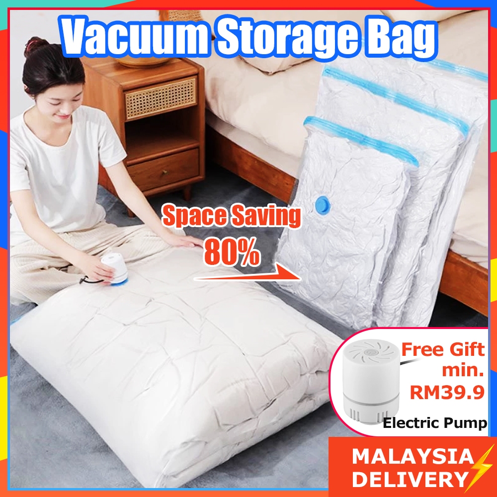 Vacuum Storage Bag – Reusable Compression Bag for Clothes & Blankets, Travel Storage, Space Saving, Beg Vakum / 真空收纳袋
