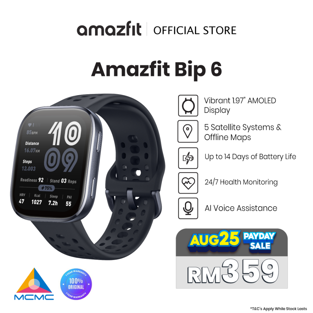Amazfit Bip 6 Smart Watch 46mm with Outdoor Offline Maps and Navigation, Fitness Tracker Support 140+ Workout Modes