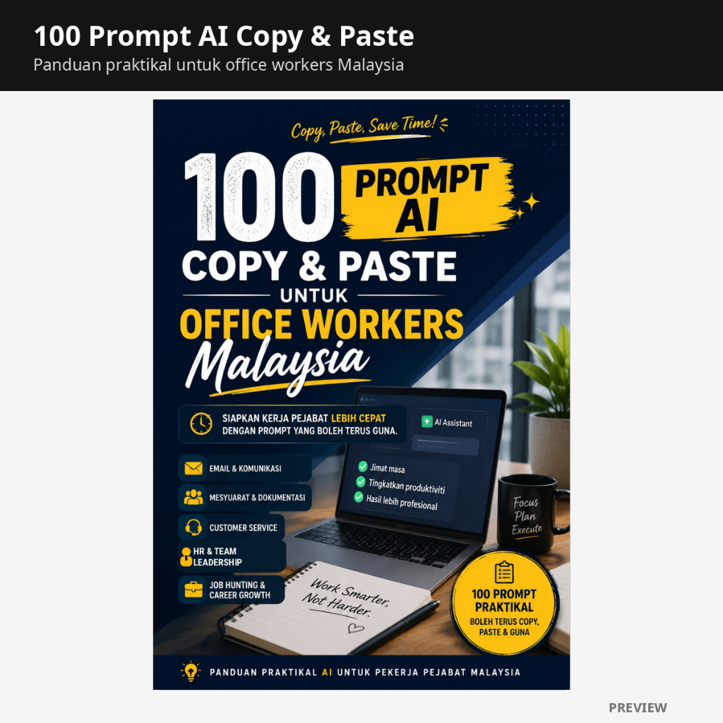 100 PROMPT AI COPY & PASTE UNTUK OFFICE WORKERS MALAYSIA