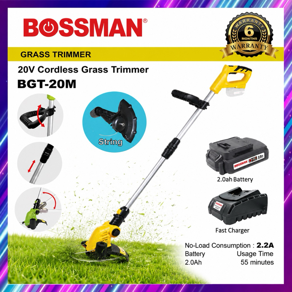Bossman 20V Cordless Grass Trimmer BGT20M / Mesin potong rumput battery / mesin rumput bateri tanpa wayar