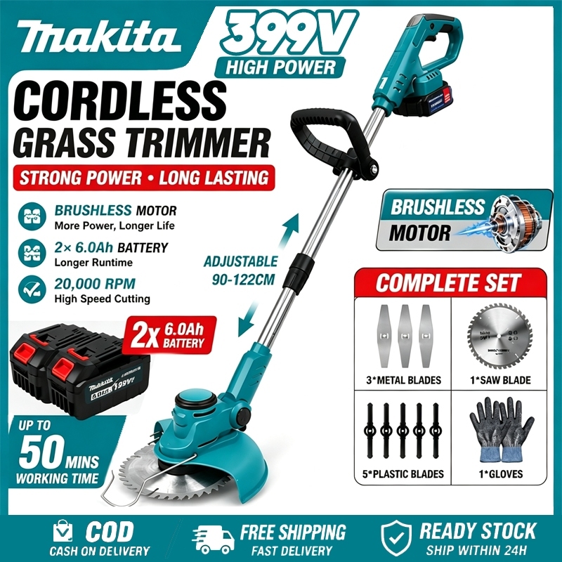 MAKITA Mesin Rumput Cordless Grass Cutter Cordless Grass Trimmer Lawn Mower Bateri Heavy Duty Cutter Mesin Potong Rumput