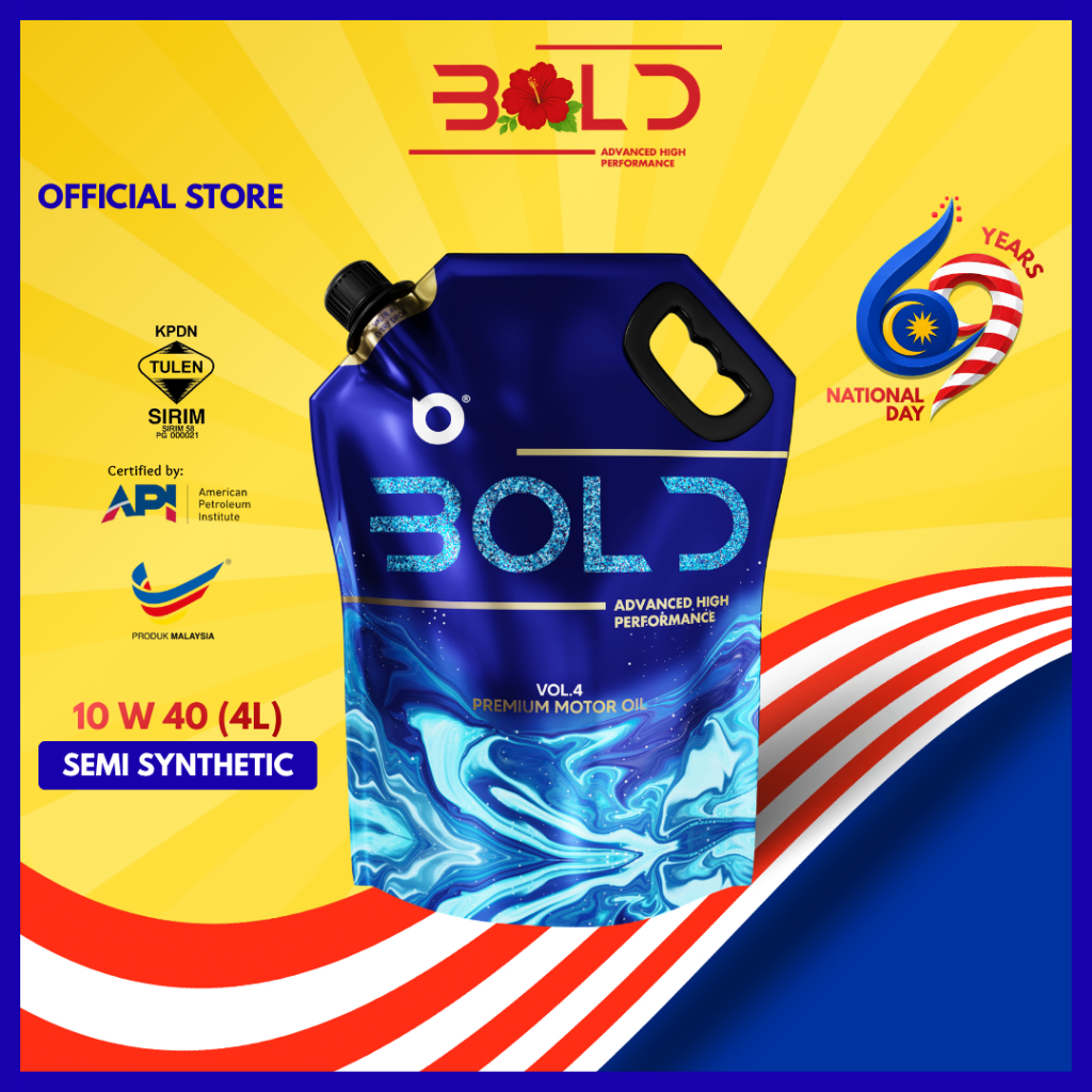 BOLD SIRIM 10w40 4L/3L Semi Synthetic SP Engine Oil Car 10w-40 Minyak Hitam Enjin Kereta Proton Toyota Honda Perodua