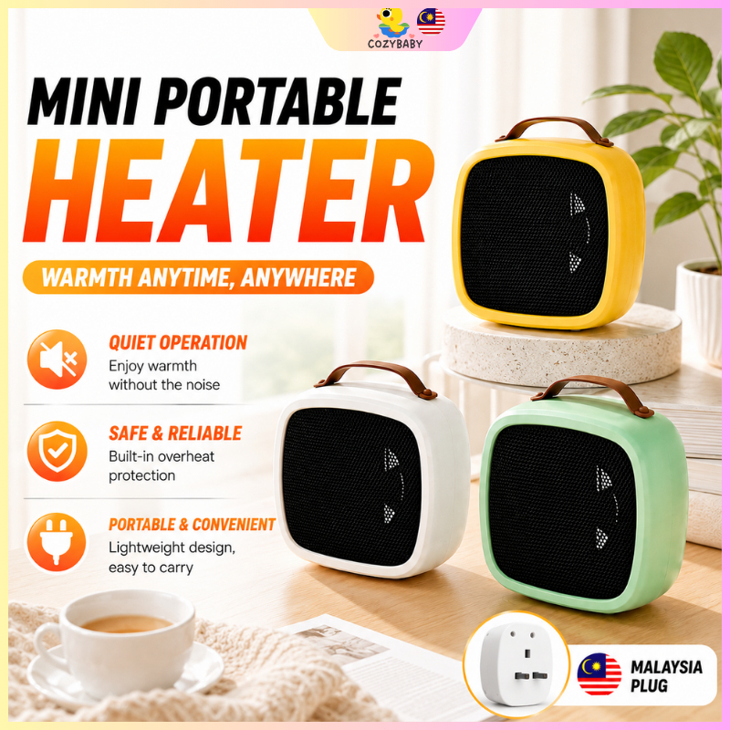 Cozybaby Mini Electric Heater 500W Fast Heating Quiet Operation Personal Space Fan Heaters Warm Fan Desktop Heater 暖风机