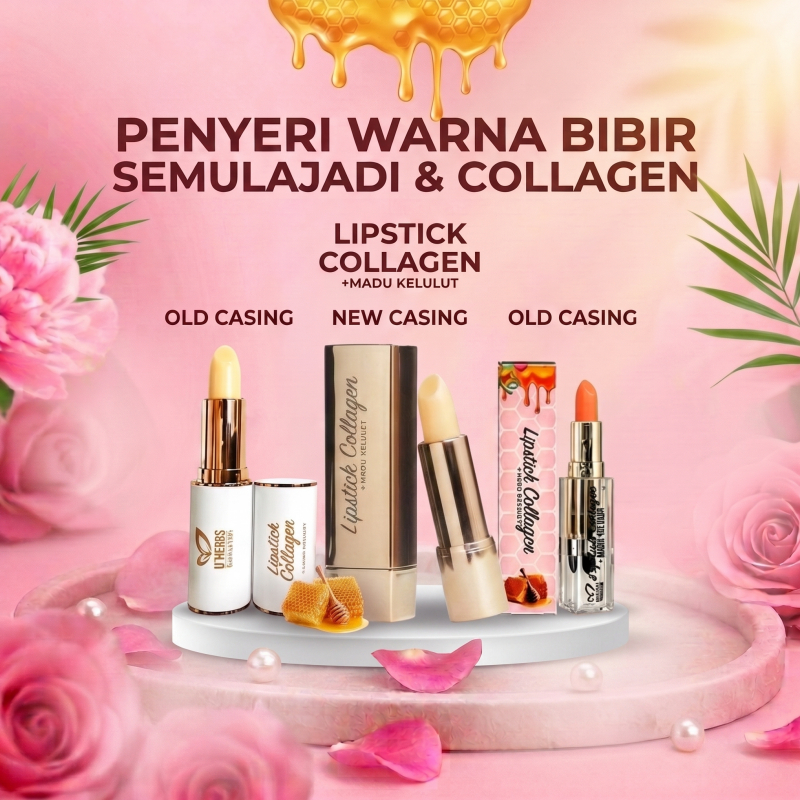 READY STOCK Dherbs Lipstick COLLAGEN+ MADU KELULUT Lipstick NEW PACK