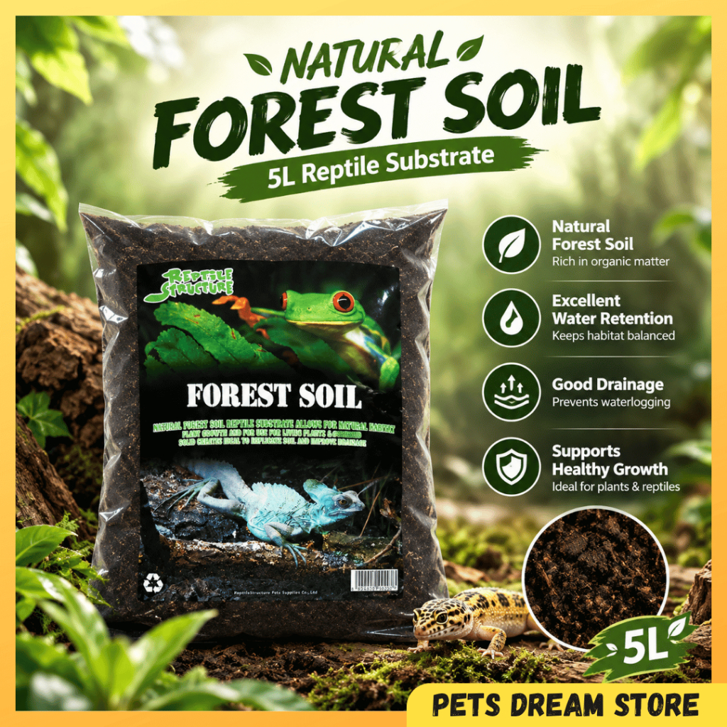Reptile Substrate Natural Forest Soil 5L humidity less dust tortoise substrate bedding terrarium plant soil decompose