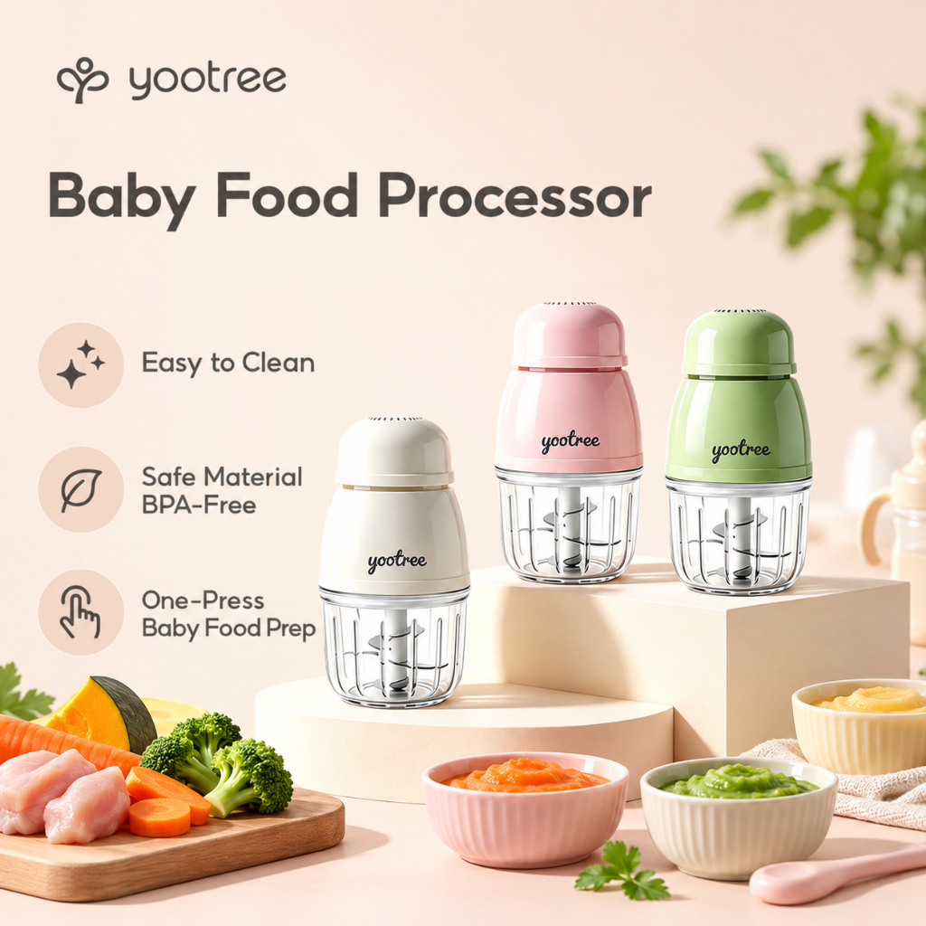 Yootree Baby Food Processor Multifunctional Baby Food Maker 25000RPM 6-Blade One-Touch Food Chopper BPA-Free