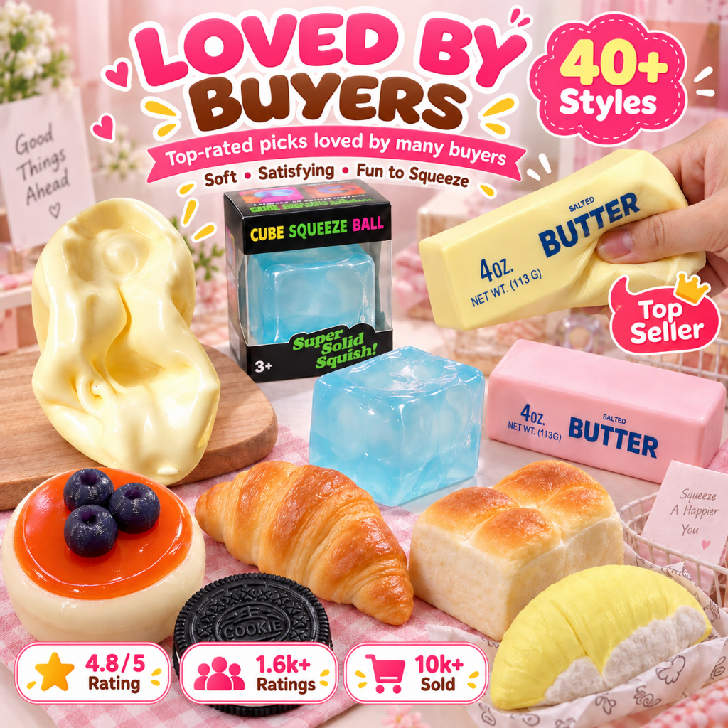 24H Fast Shipping Simulation Bread Pudding Squishy Toy Slow Rebound Soft Squeeze Stress Relief Fidget Kids Gift