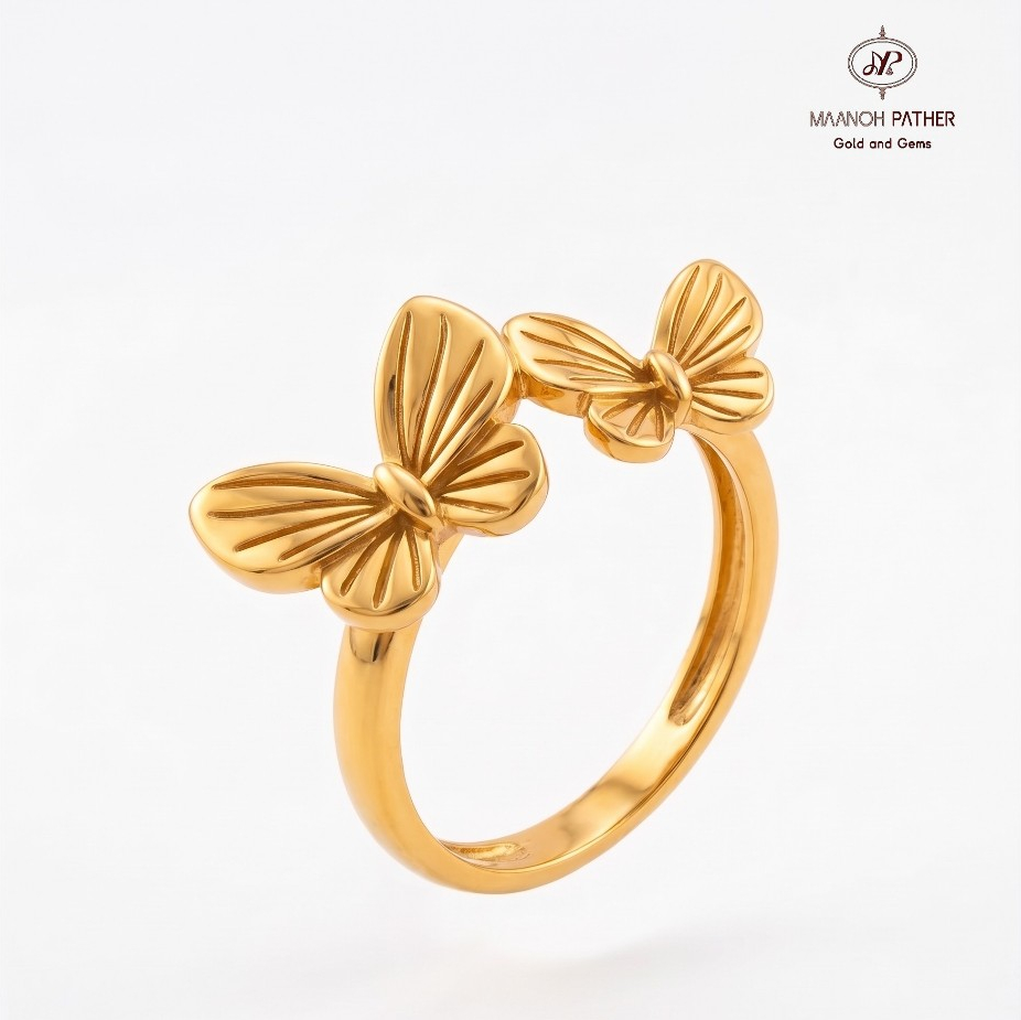1.37GM-916 FANCY ROUND BUTTERFLY LADIES RING-916 CIN CIN-916 FANCY ROUND LADIES BUTTERFLY RING-RING-MAANOH PATHER