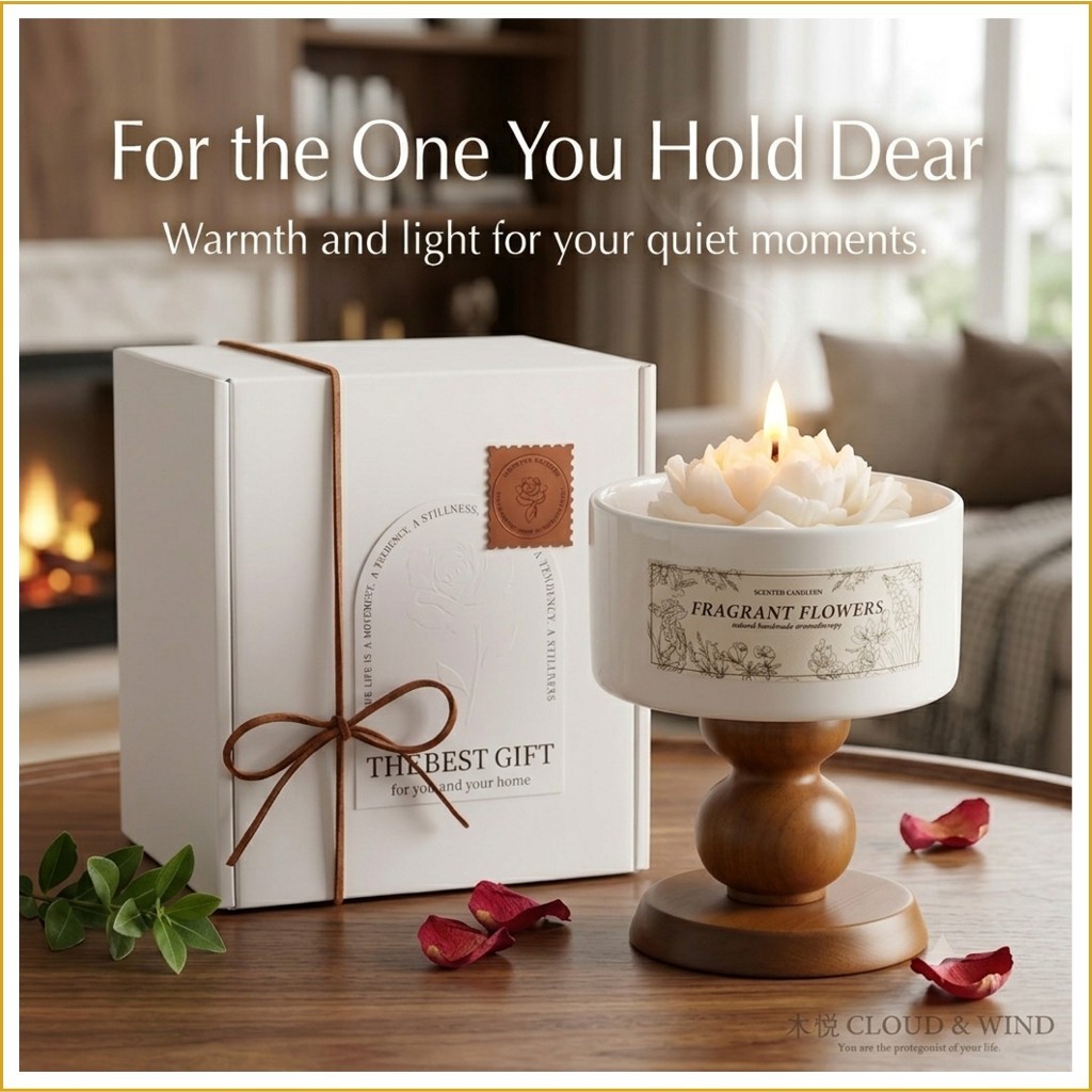 [Gift Box] Premium Handcrafted Peony Scented Candle Natural Soy Wax Aromatherapy Aesthetic Birthday Gift For Her Door