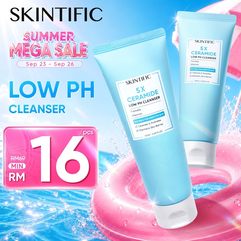SKINTIFIC 5X Ceramide Low pH Cleanser Facial Wash For Sensitive Skin 80ml Moisturizing Repair Barrier