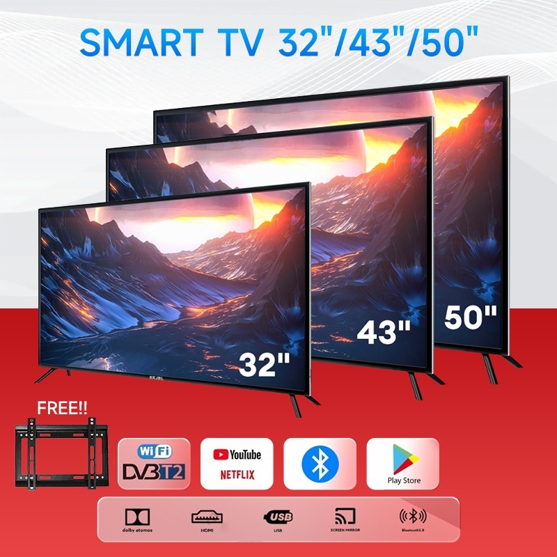 JEAANSP Smart TV 32/40/43/50/55 inch LED Android 14.0 TV 65/75 4K UHD TV DVB-T2 Netflix/Google Play