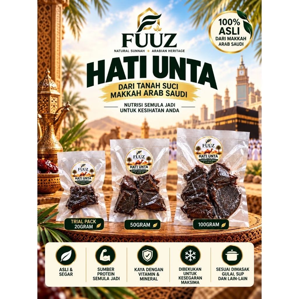 Hati Unta Original Mentah Dikeringkan dari Makkah Arab Saudi | FUUZ HERITAGE | 20g 50g 100g