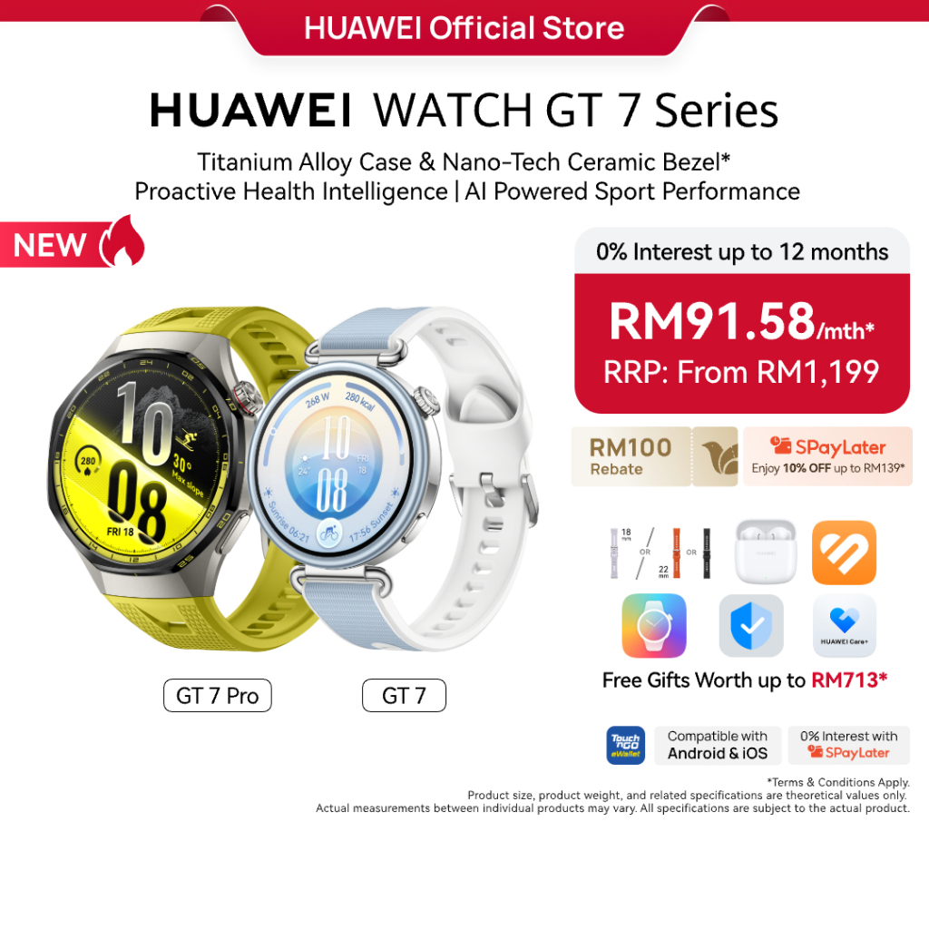 HUAWEI WATCH GT 7 Series Smartwatch | Titanium Alloy Case & Nano-Tech Ceramic Bezel* | Proactive Health Intelligence