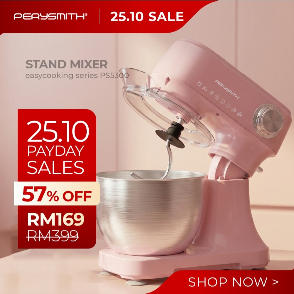 PerySmith PS5300 4L Stand Mixer EasyCooking Series (Mesin Adun | mixer cake | dough mixer | mesin uli tepung doh)