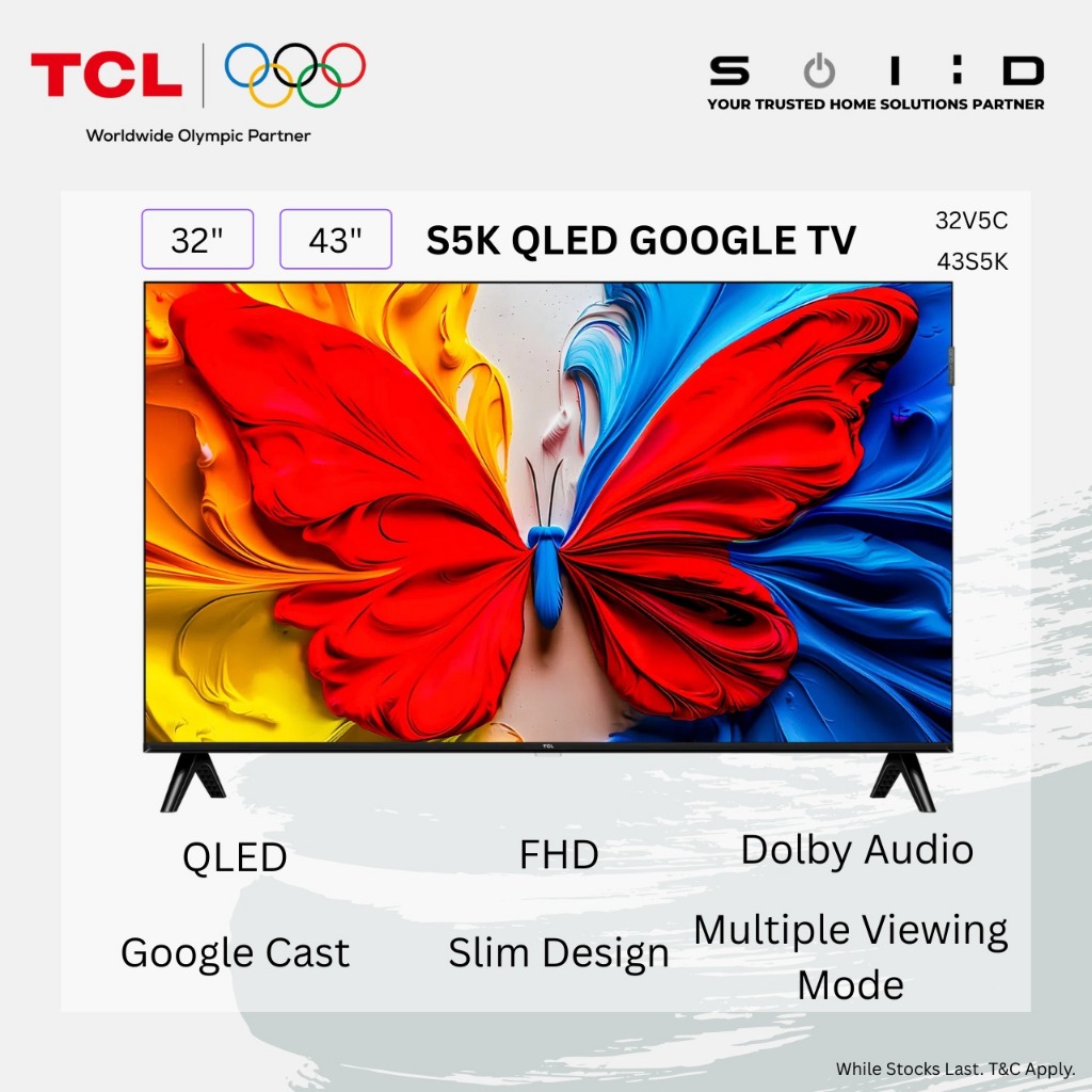 TCL 32"/43" QLED FHD Google TV, V5C/S5K