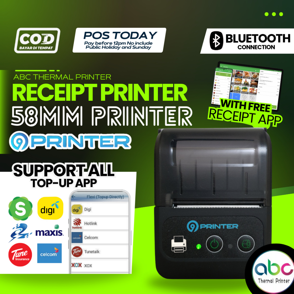 XPAY Portable 58mm Bluetooth Thermal Receipt Printer For IOS & Andoird Mini Wireless Pos Retail Restaurant Topup Printer