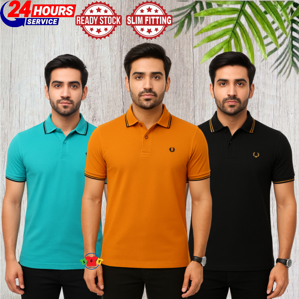 BAJU BER KOLAR POLO  100% COTTON SLIM FIT SHORT SLEEVES  POS HARI SAMA2