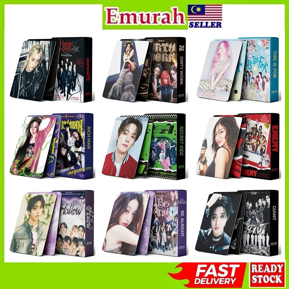 NEW KPOP LASER Photocard 50pcs Lomo Card All Kpop Group Stray Kids holographic Kad Foto Koleksi K-pop