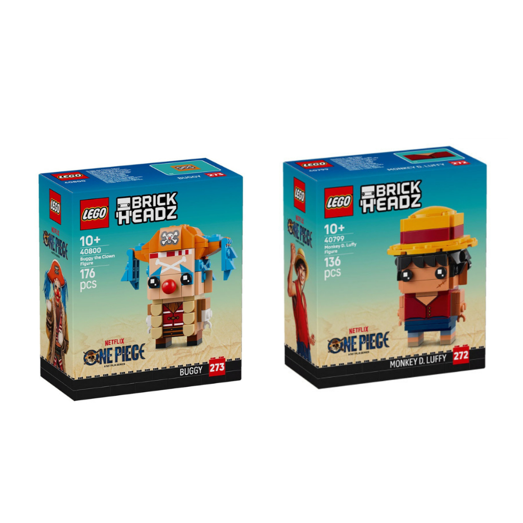 Lego Brickheadz One Piece 40799 Monkey D.Luffy & 40800 Buggy The Clown