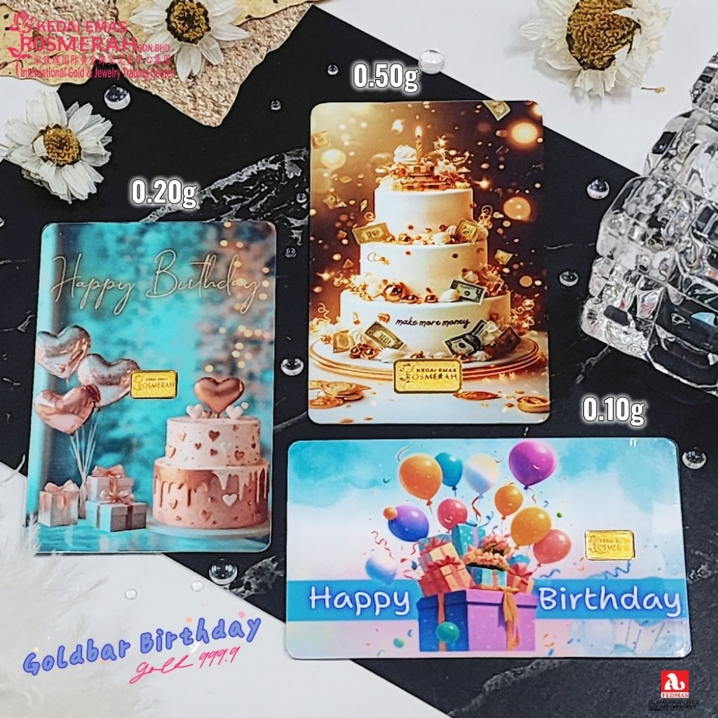KEDAI EMAS ROSMERAH GOLD 999.9 GOLD BAR BIRTHDAY 🎂 🥳