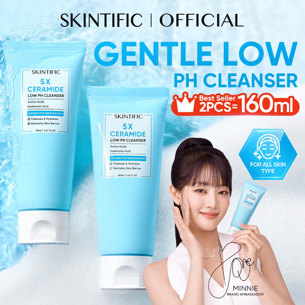 SKINTIFIC 5X Ceramide Low pH Cleanser Face Wash Pencuci Muka Oil Control Sensitive Skin oil cleanser Repair Barrier 洗臉霜