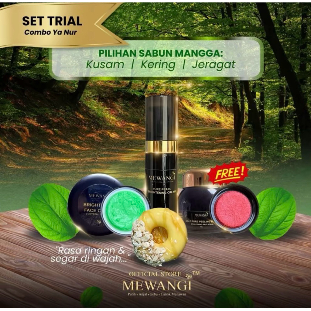 PROMO Combo Ya Nur Cream Pearl 30G Sabun Mangga PERCUMA Scrub