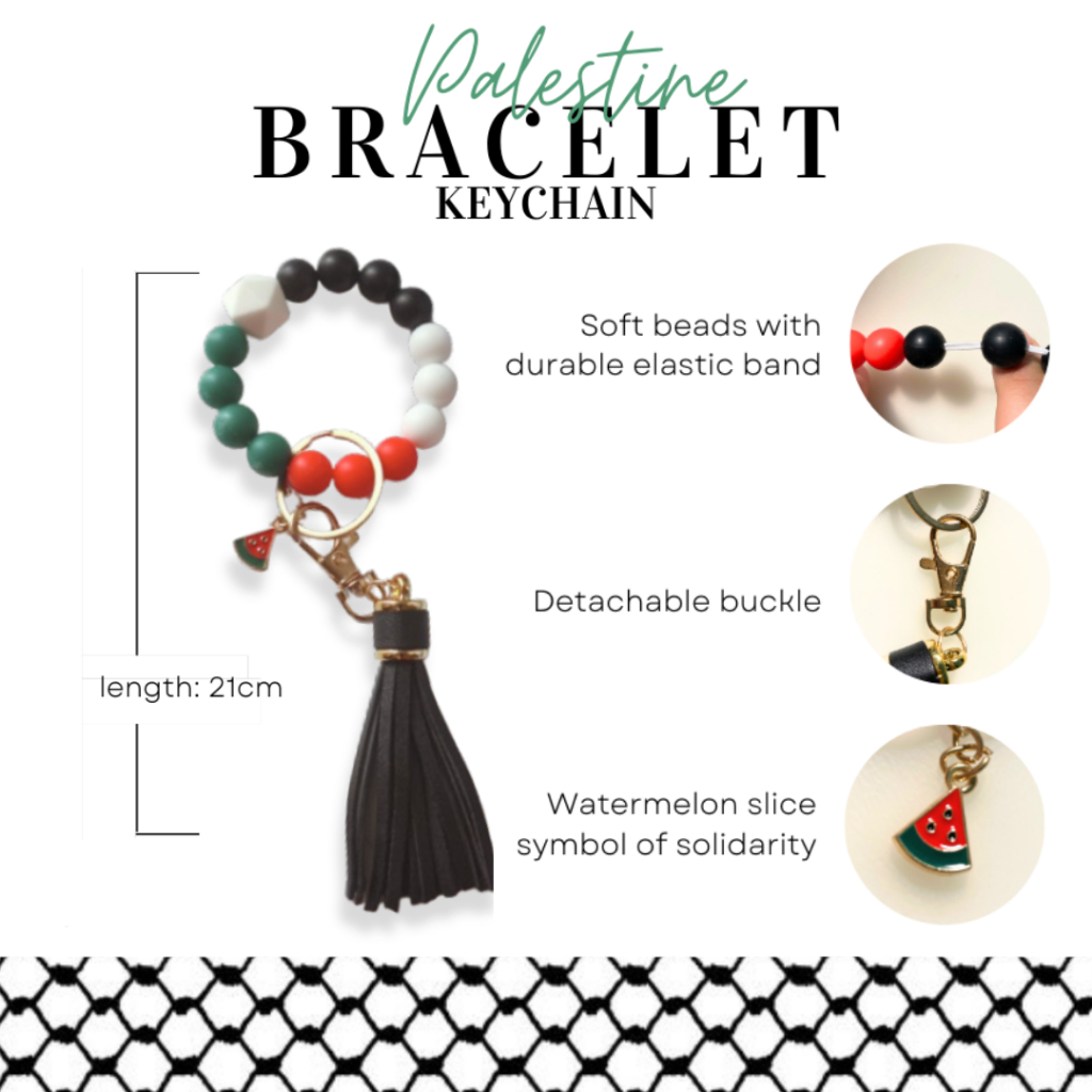 Palestine Solidarity Elastic Bracelet Keychain