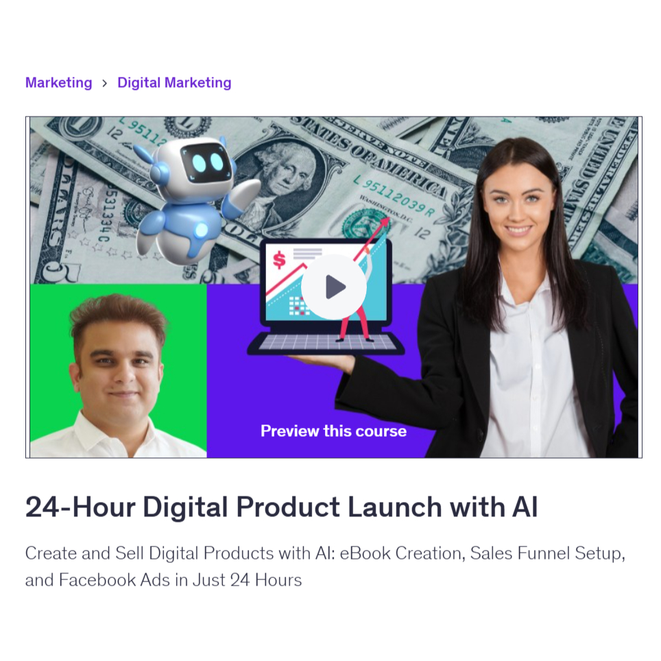 [Marketing Video Course] 24-Hour Digital Product Launch with AI | Learn Digital Marketing | Ai Marketing